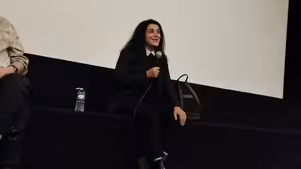 Marjane Satrapi présentant "The Voices" au Grand Action, le 11 octobre 2022.