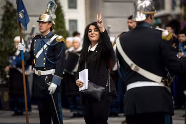 Iraninan-French writer Marjane Satrapi arriving at the Premios Pricesa de Asturias 2024 ceremony in Oviedo, Spain.