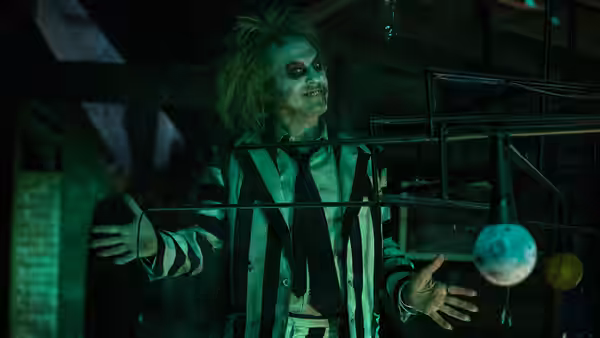 Michael Keaton as Beetlejuice in Beetlejuice Beetlejuice (2024)