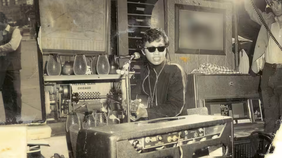 Rodriguez (Rodriguez) seated at a mixing console in a recording studio