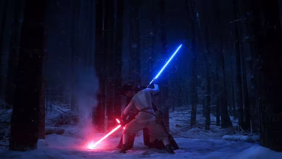 A scene from Star Wars: The Force Awakens