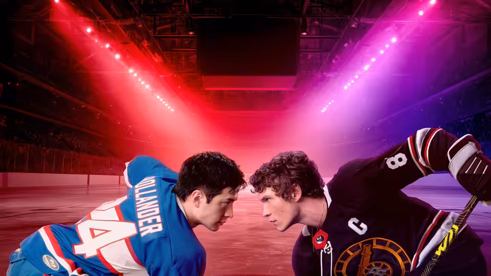 Shane Hollander and Ilya Rozanov face off on the ice rink