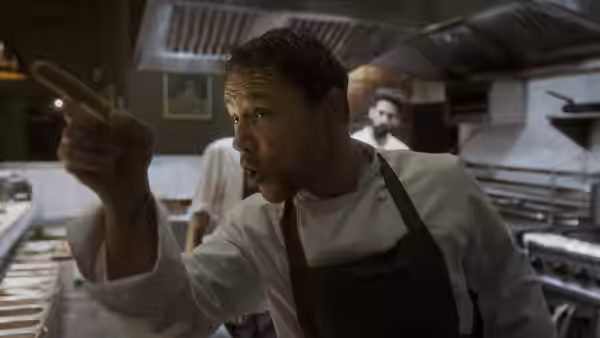 Andy Jones (Stephen Graham) pointing and shouting orders in the kitchen