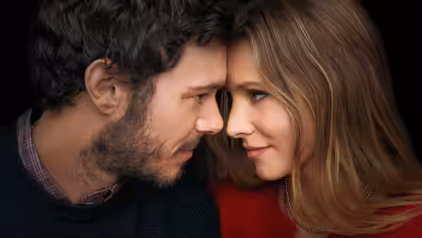 Joanne (Kristen Bell) and Noah (Adam Brody) touch foreheads closely