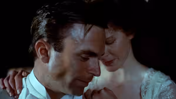 Harry Beecham (Sam Neill) and Sybylla Melvyn (Judy Davis) hold each other closely