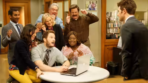 A scene from Parks and Recreation