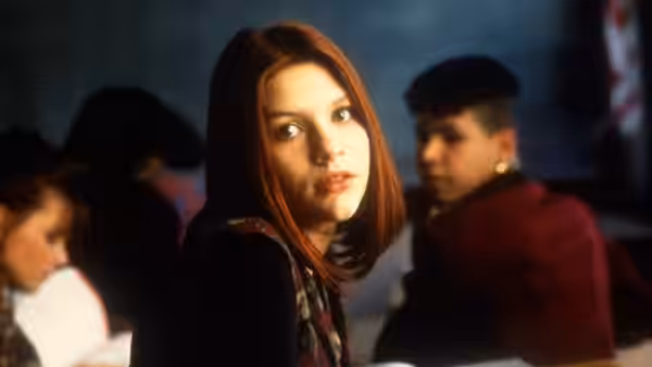 Angela Chase (Claire Danes) turning to look back in a classroom