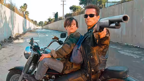 Arnold Schwarzenegger as The Terminator in Terminator 2: Judgment Day (1991)