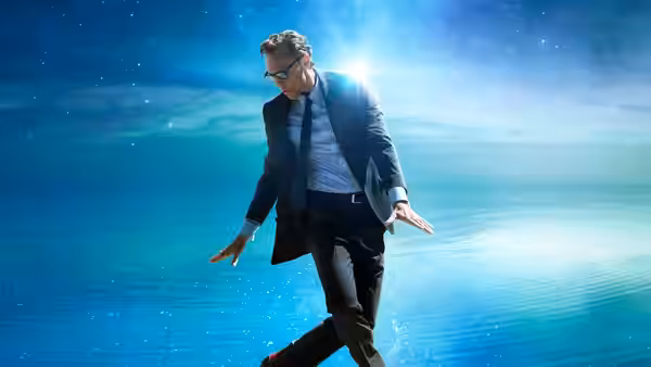 Chuck Krantz (Tom Hiddleston) steps across a glowing expanse of water
