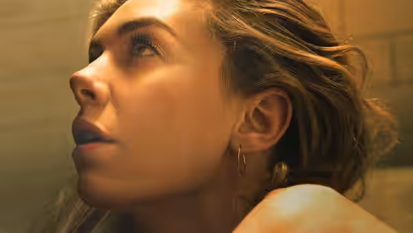 Martha Weiss (Vanessa Kirby) lies back during labor, looking upward