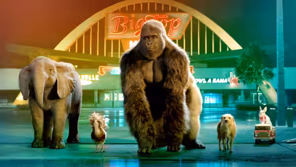 Ivan and other circus animals gather outside the Big Top