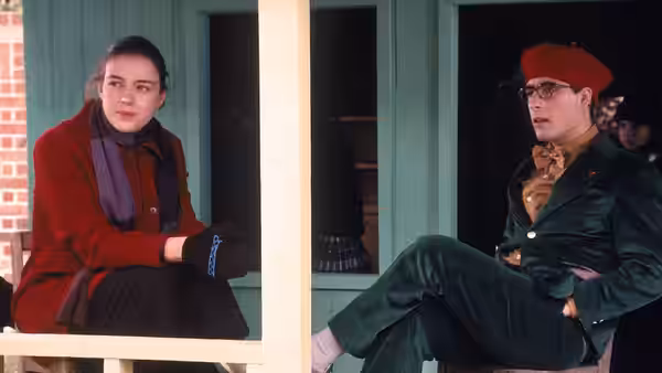 Rosemary Cross (Olivia Williams) and Max Fischer (Jason Schwartzman) on a porch