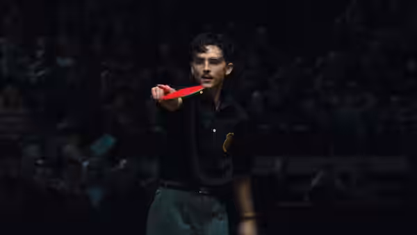 Timothée Chalamet as Marty Mauser in Marty Supreme (2025)