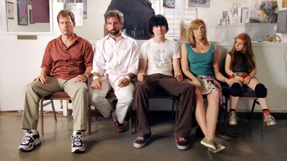 Richard Hoover, Frank Ginsberg, Dwayne Hoover, Sheryl Hoover and Olive Hoover sitting together