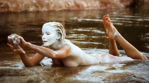 Jane (Bo Derek) swims through a jungle pool