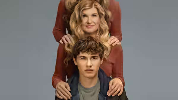 Ellen (Connie Britton) and Sonny (Sam Nivola) pose together, with another figure standing behind them