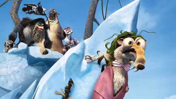 Granny flees across jagged ice as Captain Gutt and his crew pursue her