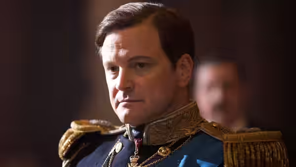 King George VI (Colin Firth) in royal military uniform with medals