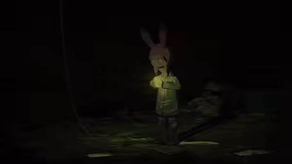 Louise Belcher stands in a dark underground tunnel, clutching a glowing object