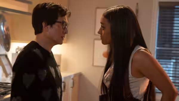 Marvin Gable (Ke Huy Quan) and Rose Carlisle (Ariana DeBose) face each other in a kitchen