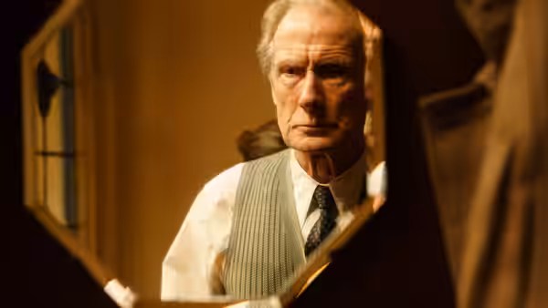 Williams (Bill Nighy) looks at his reflection in a mirror