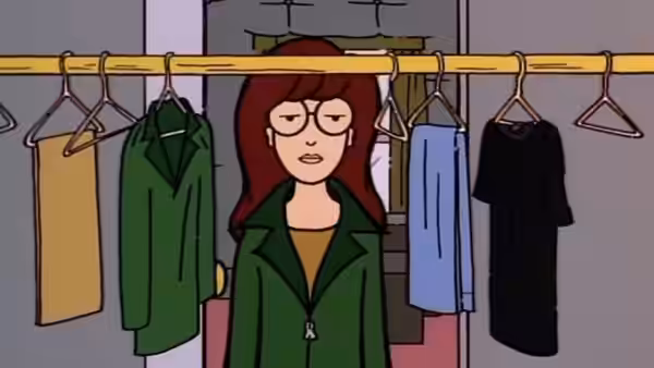 Helen Morgendorffer standing in an open closet